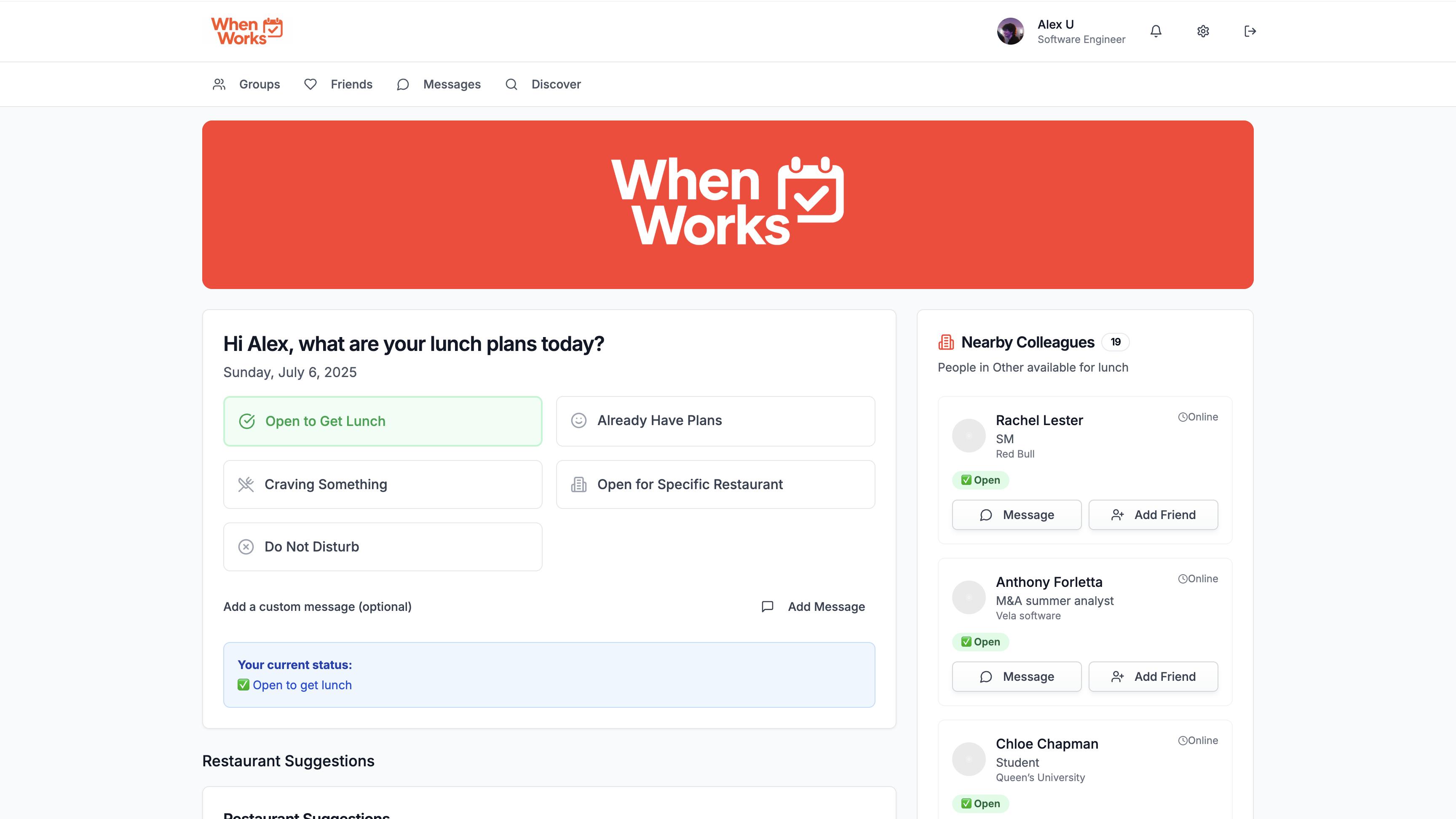 WhenWorks Application Interface